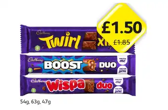 Londis Cadbury Duo Extra Twirl, Boost, Wispa offer