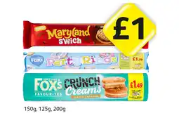 Londis Maryland S'wich, Party Rings, Fox's Crunch Creams offer