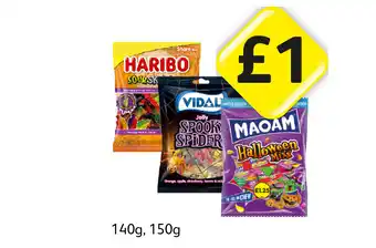 Londis Haribo Sour Skeletons, Vidal Spooky Spiders, Maoam Halloween Mixx offer