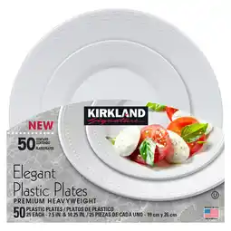 Costco Kirkland Signature Elegant Plastic Plate, 50 Pack offer