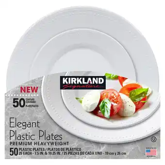 Costco Kirkland Signature Elegant Plastic Plate, 50 Pack offer