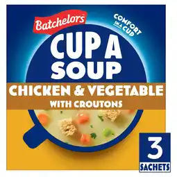 Iceland Batchelors Cup a Soup with Croutons Chicken & Vegetable 3 Sachets 81g offer