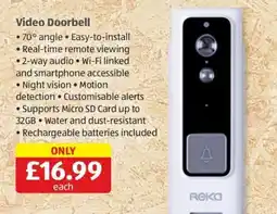 Aldi Video Doorbell offer