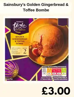 Sainsbury's Sainsbury's Golden Gingerbread & Toffee Bombe offer