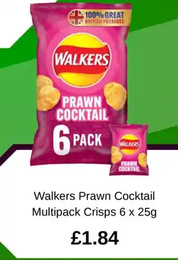 Asda Walkers Prawn Cocktail Multipack Crisps offer