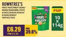 Bestway ROWNTREE'S Fruit past/fruit gums/ mixed/randoms/jtots offer