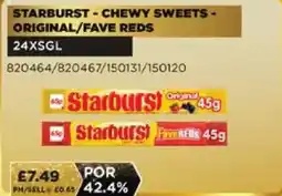 Bestway Starburst-chewy sweets - original/fave reds offer