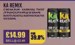 Bestway KA REMIX C'bean rum - karnival twist /f punch/p'apple/b'grape offer