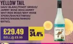 Bestway YELLOW TAIL Sauv blanc/pinot grigio/ jammy rose roo/jammy wht roo rose/wht rose offer