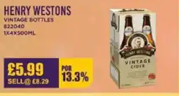 Bestway HENRY WESTONS Vintage bottles offer