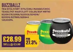 Bestway BUZZBALLZ Teq rita/s'bry rita/chili mango/choc tease/pst mart/lott colds/esp mrtni offer
