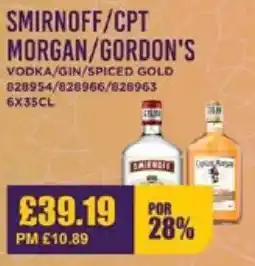 Bestway SMIRNOFF/CPT MORGAN/GORDON'S Vodka/gin/spiced gold offer