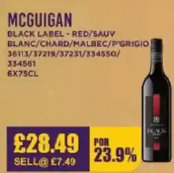 Bestway MCGUIGAN Black label - red/sauv blanc/chard/malbec/p/grigio offer