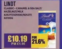 Bestway LINDT Classic-caramel & sea salt/ hazelnut/milk offer