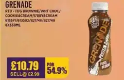 Bestway GRENADE Rtd -fdg brownie/wht choc/ cookie&cream/s'bry&cream offer