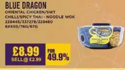 Bestway BLUE DRAGON Oriental chicken/swt chilli/spicy thai-noodle wok offer