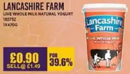 Bestway LANCASHIRE FARM Live whole milk natural yogurt offer
