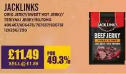 Bestway JACKLINKS Orig jerky/sweet hot jerky/ teriyaki jerky/biltong offer