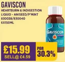 Bestway GAVISCON Heartburn & indigestion liquid - aniseed/p'mint offer