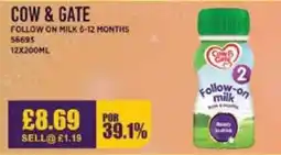 Bestway COW & GATE Follow on milk 6-12 months offer