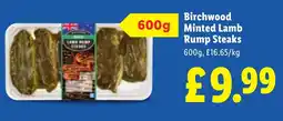 Lidl Birchwood Minted Lamb Rump Steaks offer