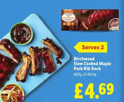 Lidl Birchwood Slow Cooked Maple Pork Rib Rack offer