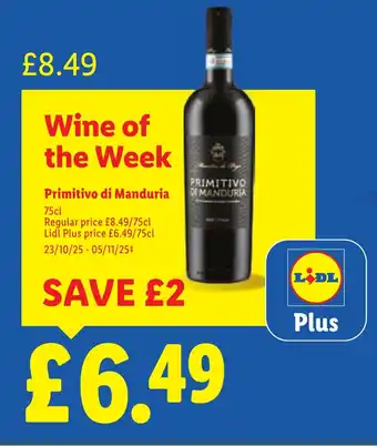 Lidl Primitivo di Manduria offer