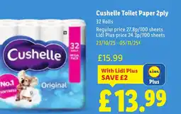 Lidl Cushelle Toilet Paper 2ply 3 offer