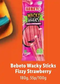 Lidl Bebeto Wacky Sticks Fizzy Strawberry offer