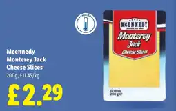 Lidl Mcennedy Monterey Jack Cheese Slices offer