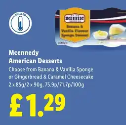 Lidl Mcennedy American Desserts offer
