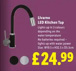 Lidl Livarno LED Kitchen Tap offer