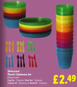 Lidl Silvercrest Plastic Tableware Set offer