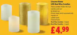 Lidl Livarno Home LED Real Wax Candles offer