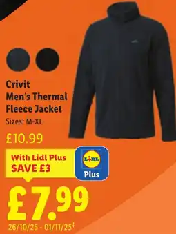 Lidl Crivit Men's Thermal Fleece Jacket offer