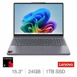 Costco Lenovo IdeaPad Slim 3, Copilot+ PC, Snapdragon X, 24GB RAM, 1TB SSD, 15.3 Inch Laptop, 83N3002DUK offer