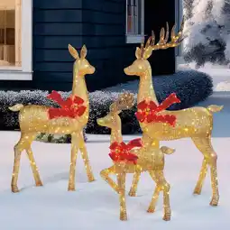 Costco 6ft (1.8m) Deer family Set of 3 with LED Lights offer