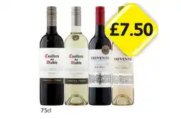 Londis Casillero Del Diablo Malbec, Pinot Grigio, Trivento Malbec, Pinot Grigio offer