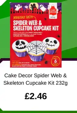 Asda Cake Decor Spider Web & Skeleton Cupcake Kit offer