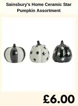 Sainsbury's Sainsbury's Home Ceramic Star Pumpkin Assortment offer