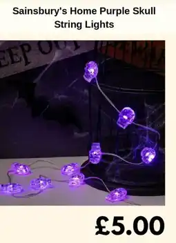 Sainsbury's Sainsbury's Home Purple Skull String Lights offer