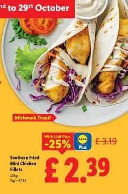 Lidl Southern Fried Mini Chicken Fillets offer