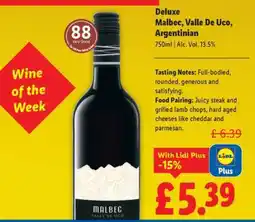 Lidl Deluxe Malbec, Valle De Uco, Argentinian offer
