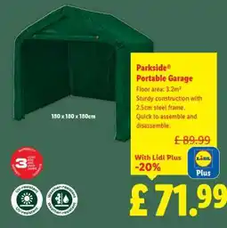 Lidl Parkside Portable Garage offer