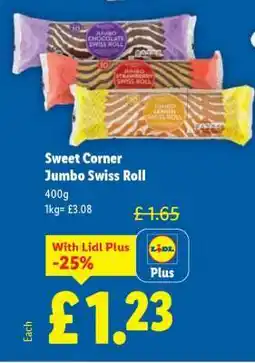 Lidl Sweet Corner Jumbo Swiss Roll offer