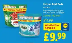 Lidl Fairy or Ariel Pods offer