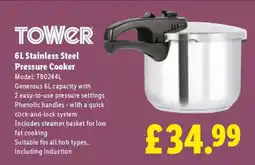 Lidl Tower 6L Stainless Steel Pressure Cooker offer