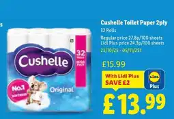 Lidl Cushelle Toilet Paper 2ply offer