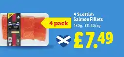 Lidl 4 Scottish Salmon Fillets offer