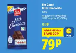 Lidl Fin Carré Milk Chocolate offer